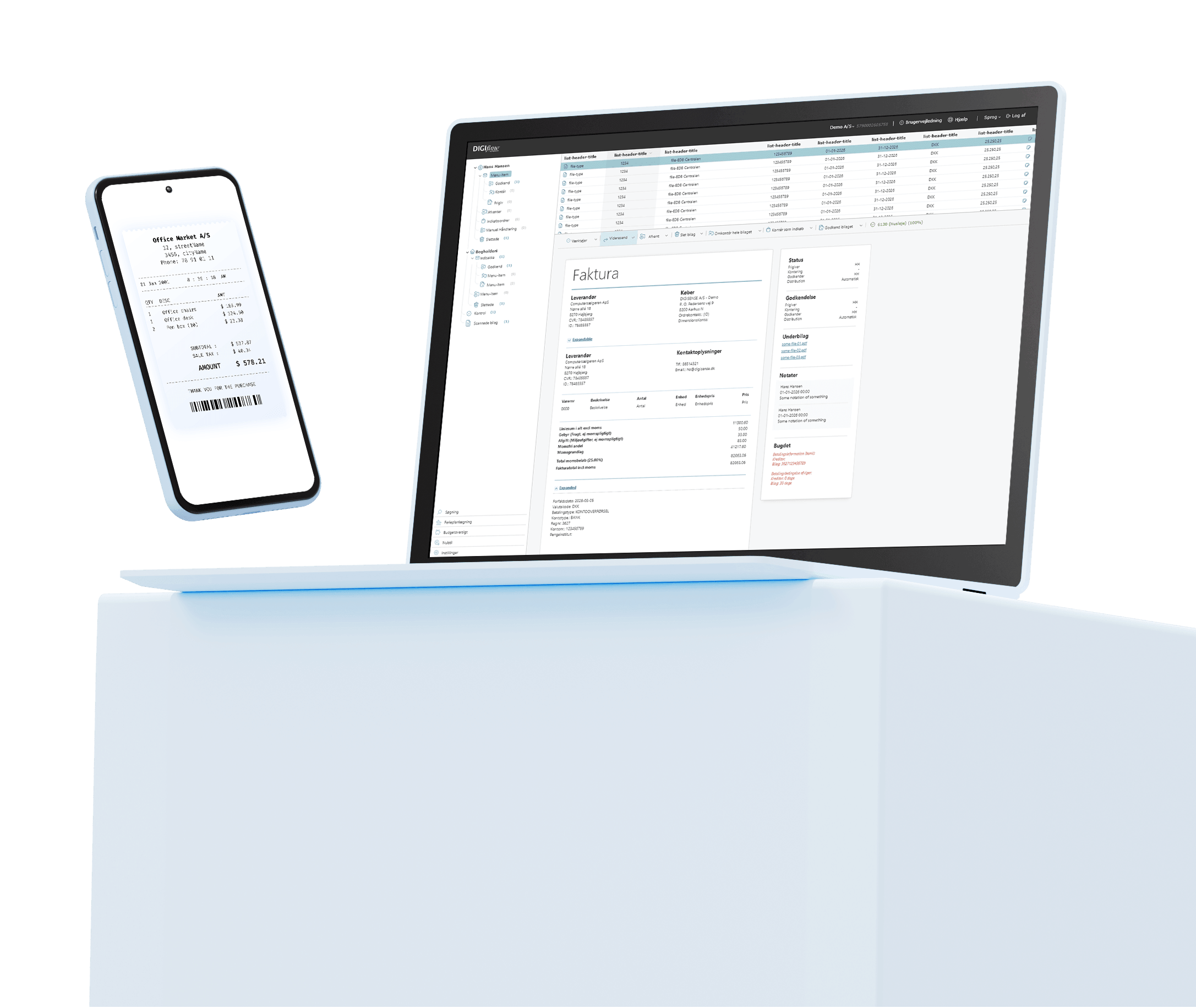 Digiflow mockup til Business Central