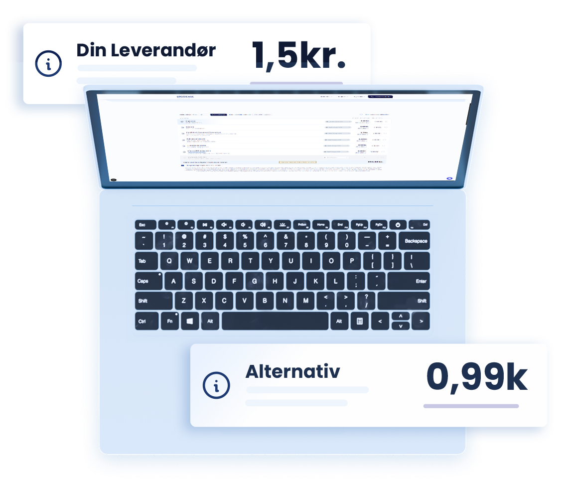 Illustration af e-faktura prissammenligning